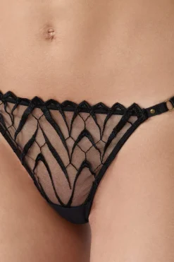 Best ETAM Tanga bordado NEGRO