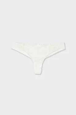 New ETAM Tanga bordado BLANCO