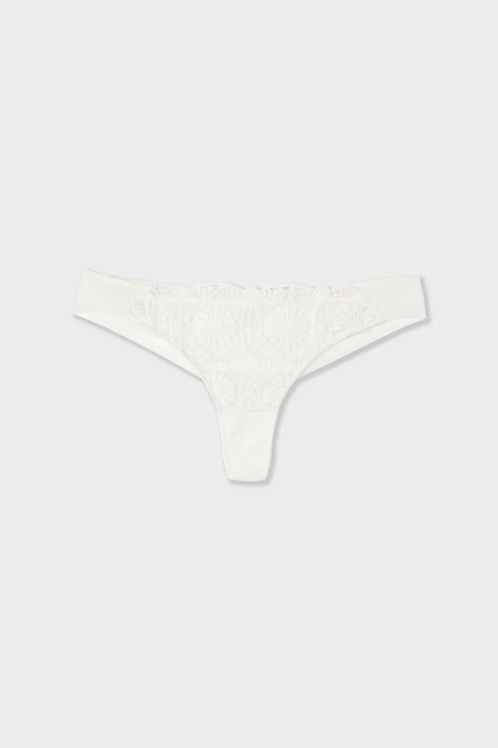 New ETAM Tanga bordado BLANCO