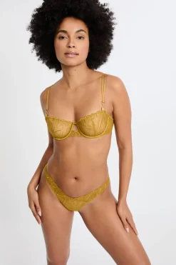 Sale ETAM Tanga con bordado floral AMARILLO &Aacute;CIDO