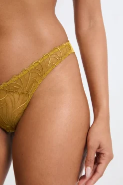 Sale ETAM Tanga con bordado floral AMARILLO &Aacute;CIDO