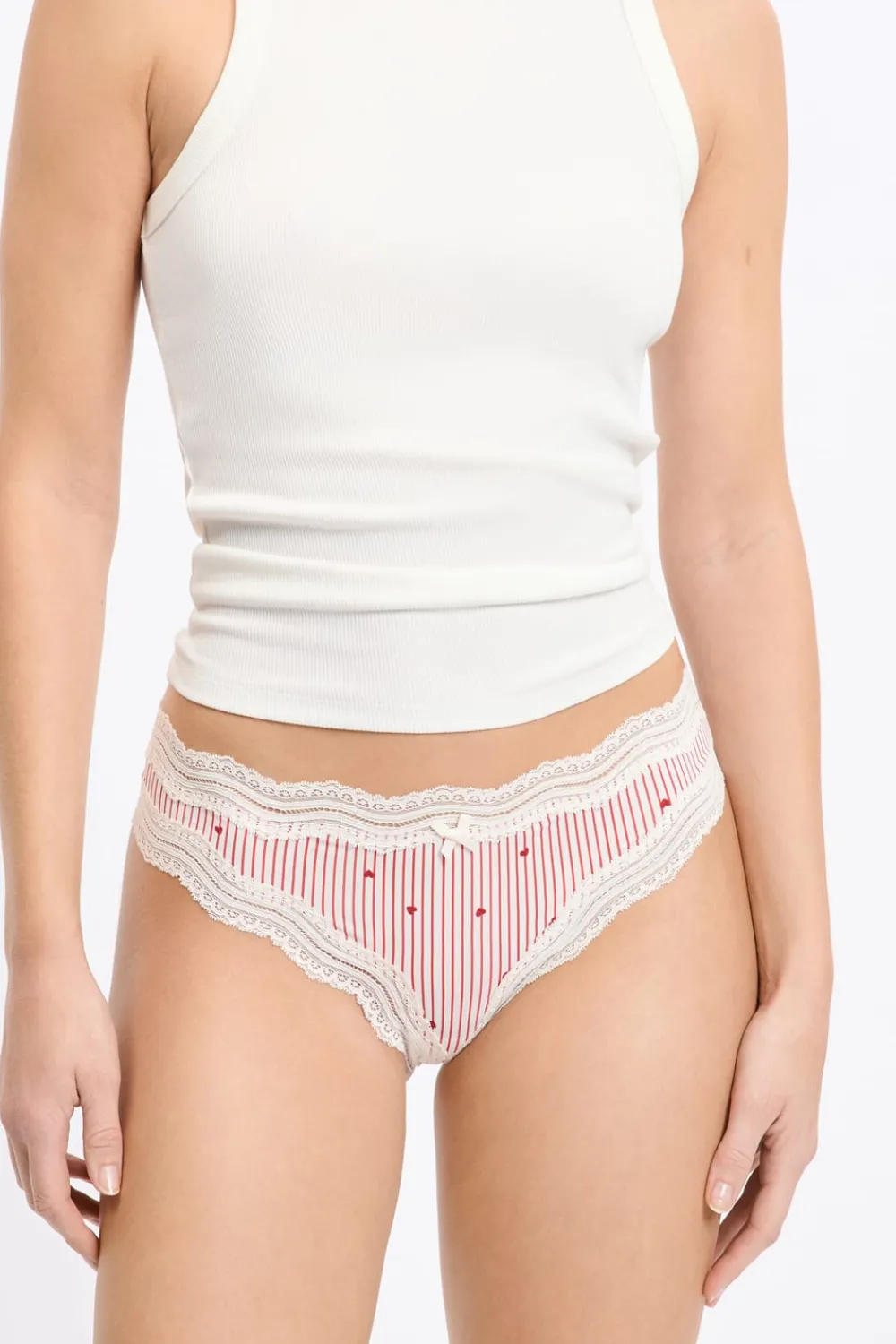 Best ETAM Tanga con bordes de encaje de microfibra IMP FD BLANCO