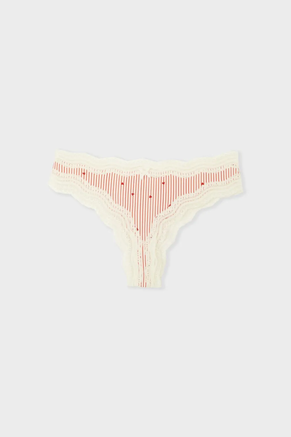 Best ETAM Tanga con bordes de encaje de microfibra IMP FD BLANCO