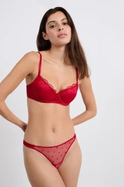 Discount ETAM Tanga con detalles bordados ROJO