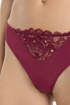 Online ETAM Tanga con detalles de encaje BURDEOS GRANATE