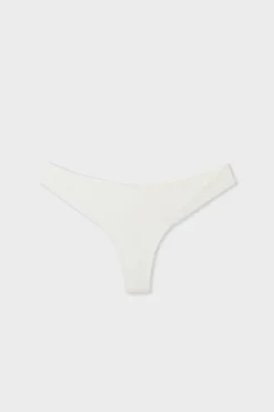Hot ETAM Tanga con detalles de encaje BLANCO