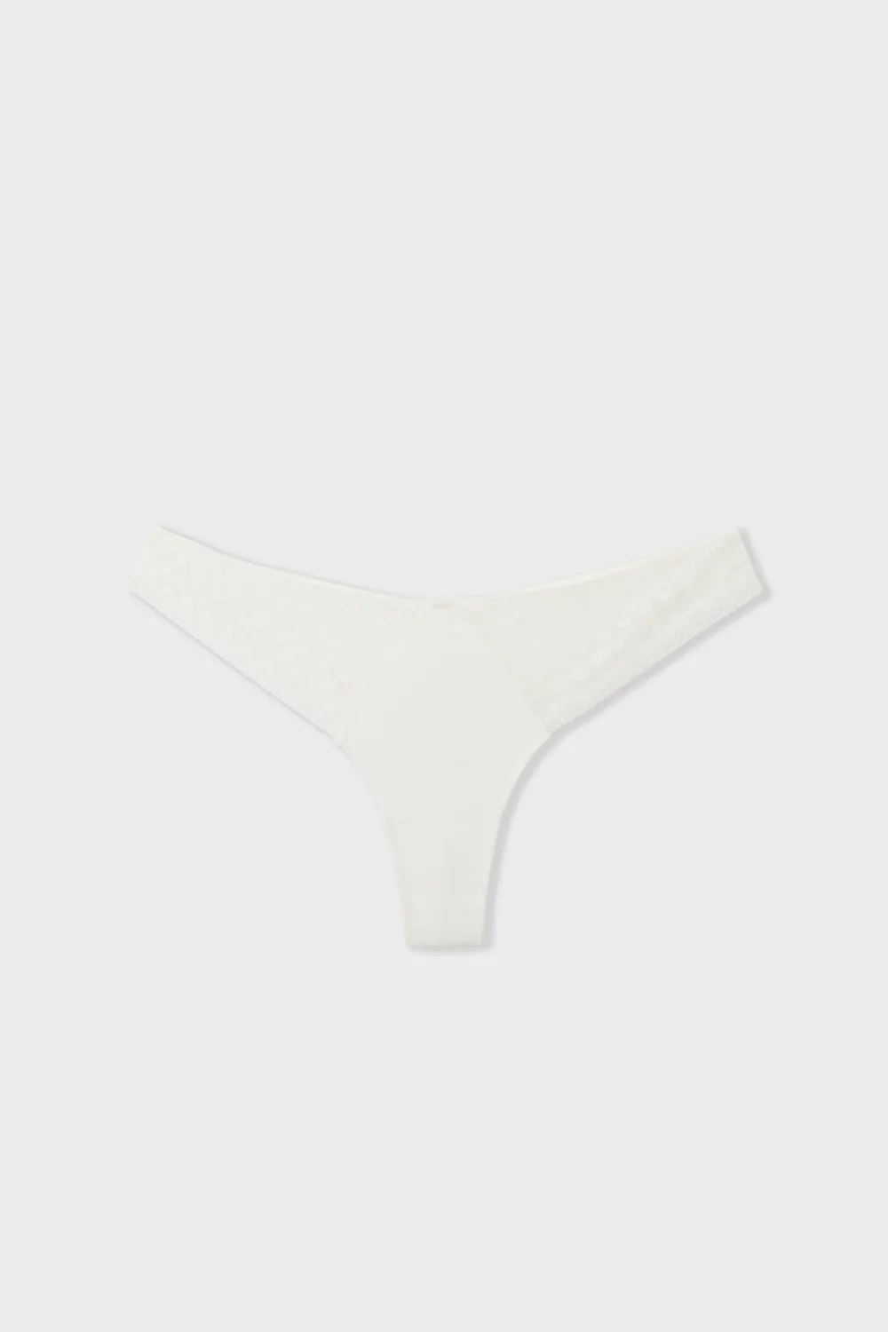 Hot ETAM Tanga con detalles de encaje BLANCO