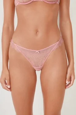 New ETAM Tanga con encaje ROSA