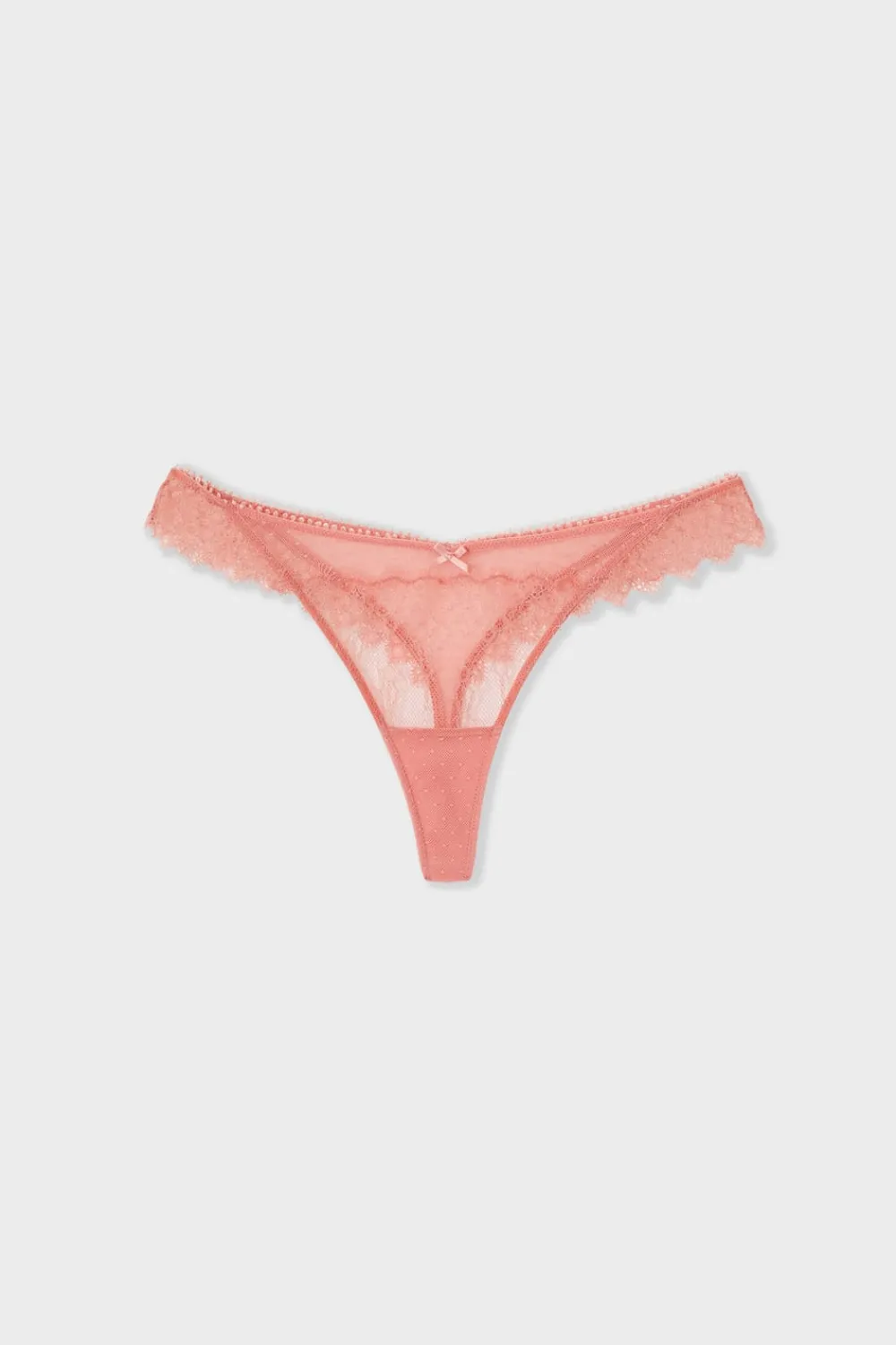 New ETAM Tanga con encaje ROSA