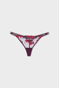 Hot ETAM Tanga con estampado de cerezas MORADO