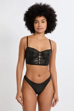 Hot ETAM Tanga con lentejuelas NEGRO