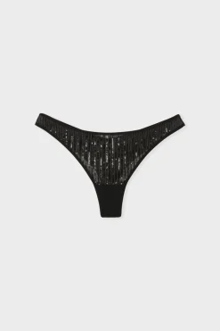 Hot ETAM Tanga con lentejuelas NEGRO