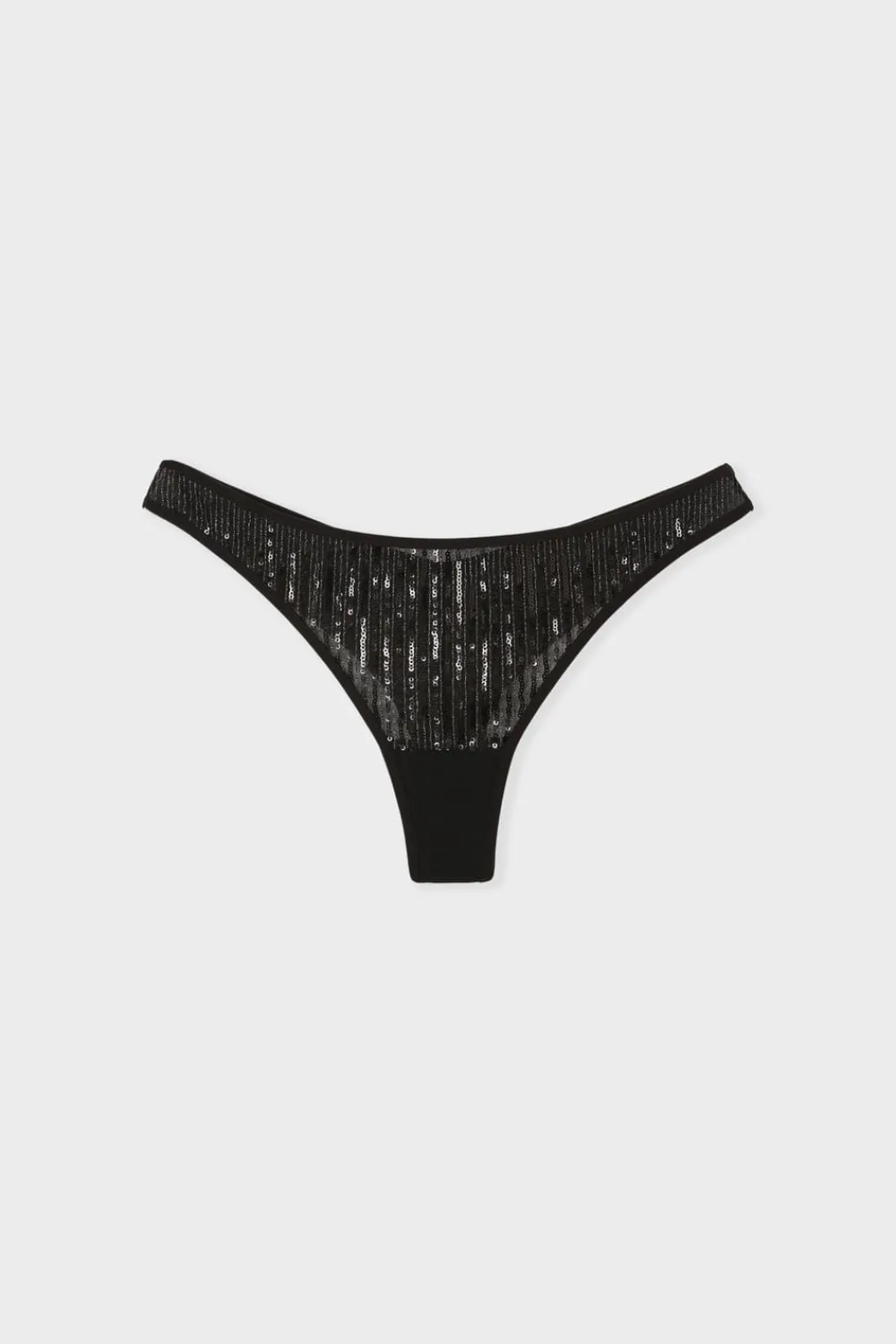 Hot ETAM Tanga con lentejuelas NEGRO