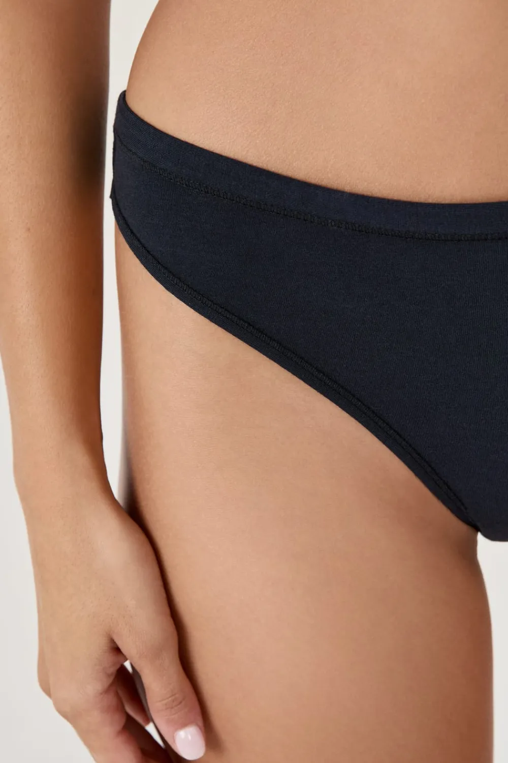 Best ETAM Tanga de algodón NEGRO