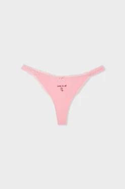 ETAM Tanga de algodón ROSA