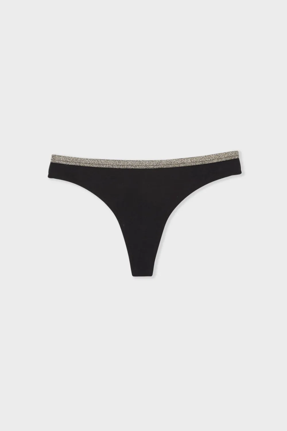 Hot ETAM Tanga de algodón NEGRO
