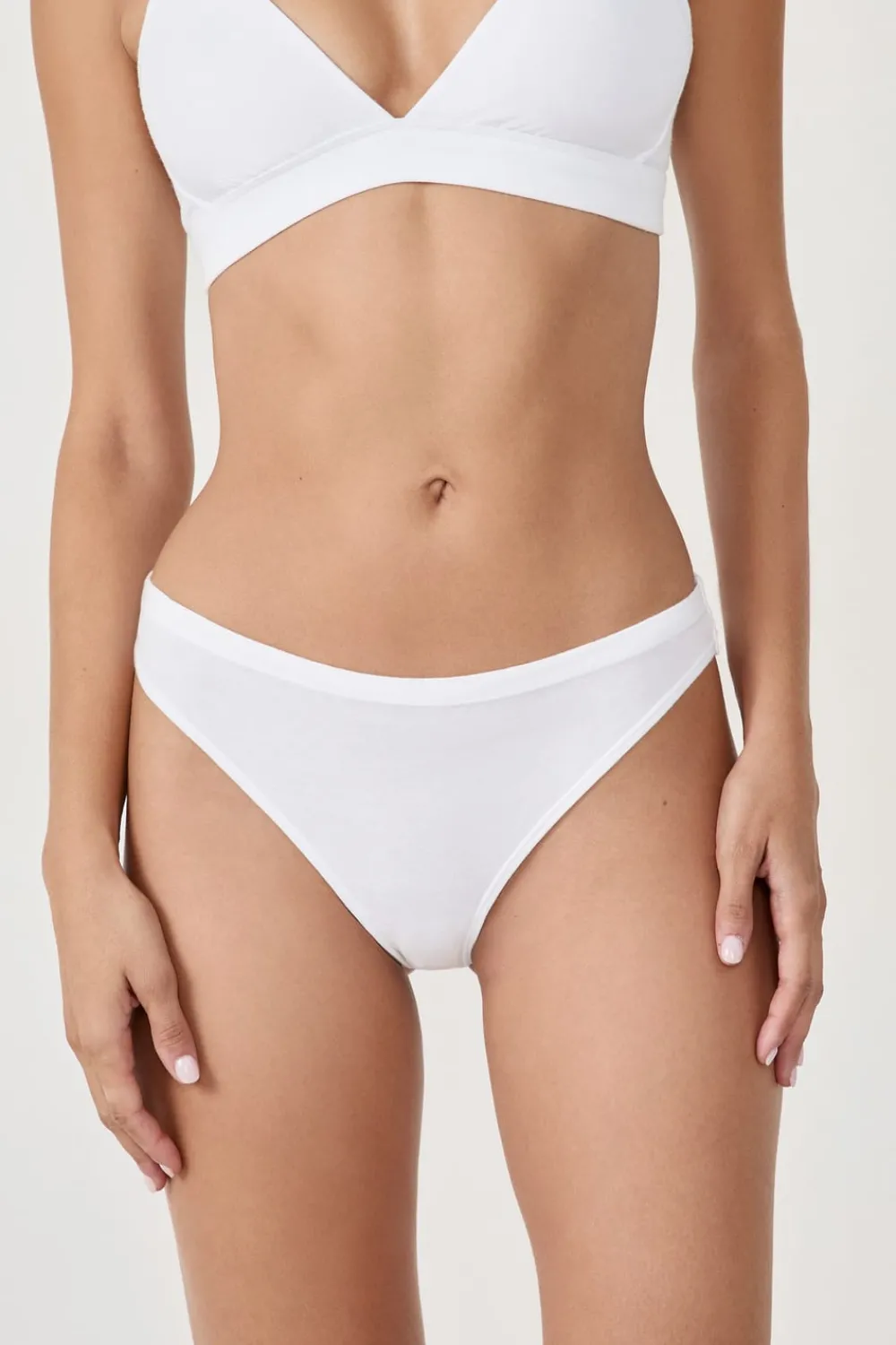 Sale ETAM Tanga de algodón BLANCO