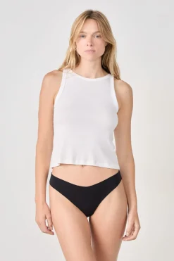 Best ETAM Tanga de algodón sin costuras NEGRO