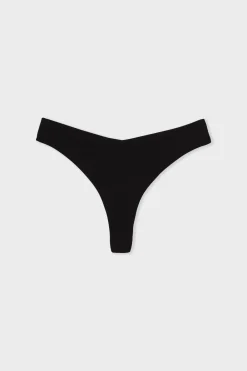 Best ETAM Tanga de algodón sin costuras NEGRO