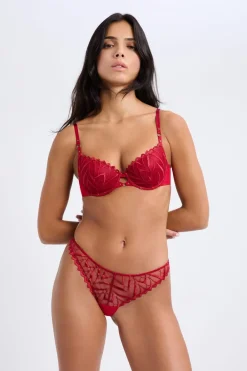 Discount ETAM Tanga de bordado ROJO