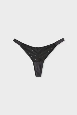 Best ETAM Tanga de bordado NEGRO