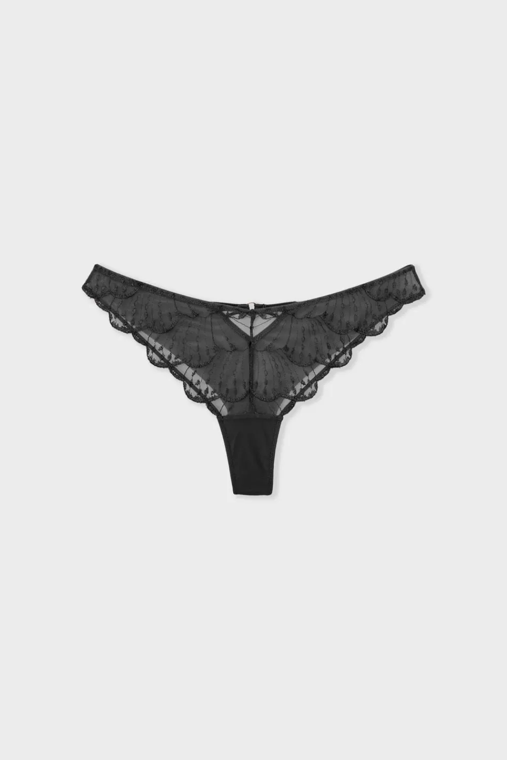 Discount ETAM Tanga de bordado NEGRO