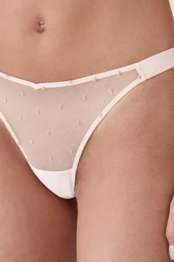 New ETAM Tanga de bordado ROSA POLVO