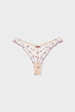 Online ETAM Tanga de bordado estampado BLUSH