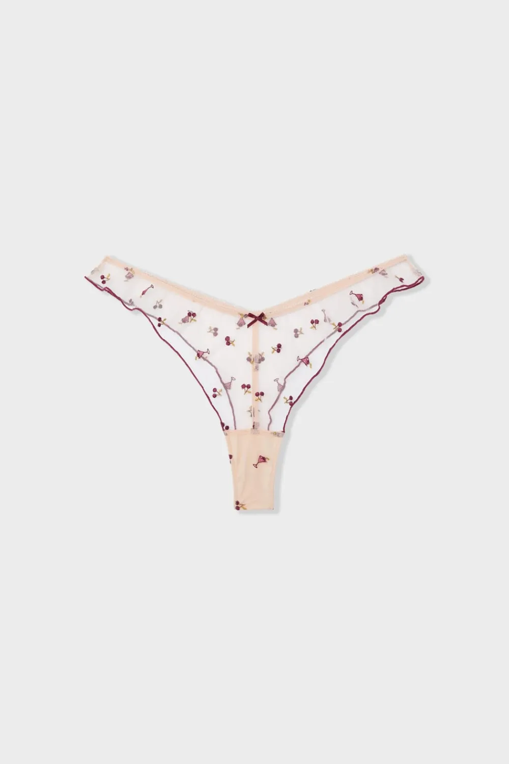 Online ETAM Tanga de bordado estampado BLUSH