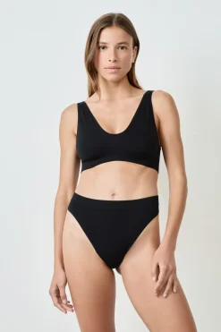 Clearance ETAM Tanga de canalé NEGRO