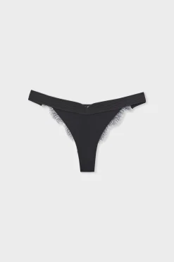 Online ETAM Tanga de encaje NEGRO