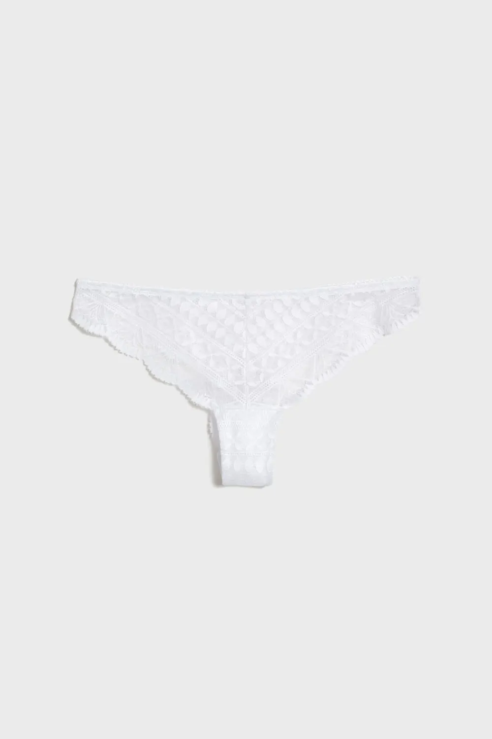 ETAM Tanga de encaje BLANCO