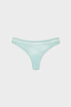New ETAM Tanga de encaje AZUL VERDOSO