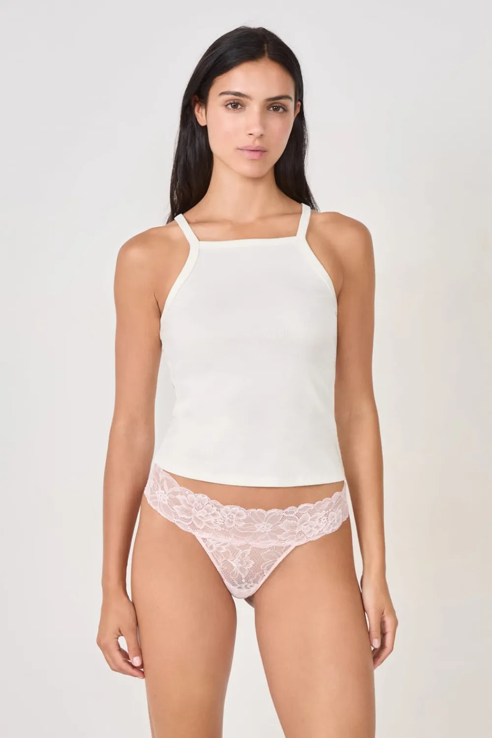ETAM Tanga de encaje ROSA