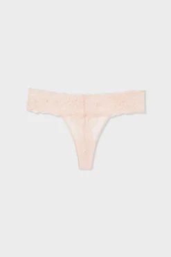 ETAM Tanga de encaje ROSA