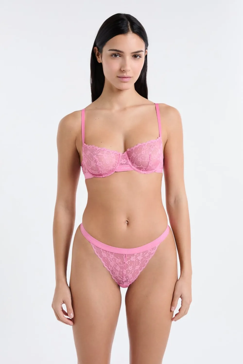 Outlet ETAM Tanga de encaje ROSA
