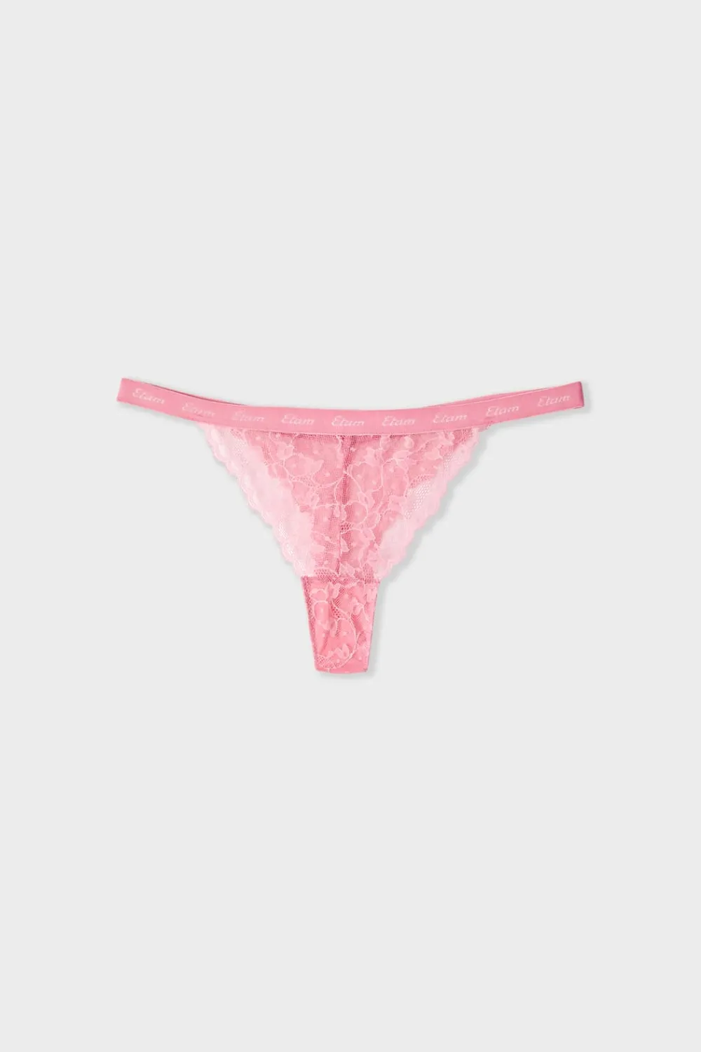 Outlet ETAM Tanga de encaje ROSA