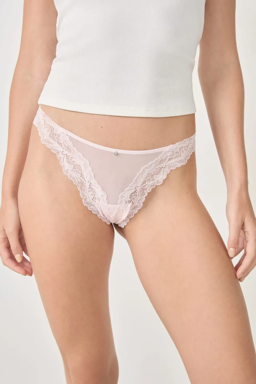 Hot ETAM Tanga de encaje ROSA