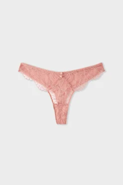 Online ETAM Tanga de encaje ROSA EMPOLVADO