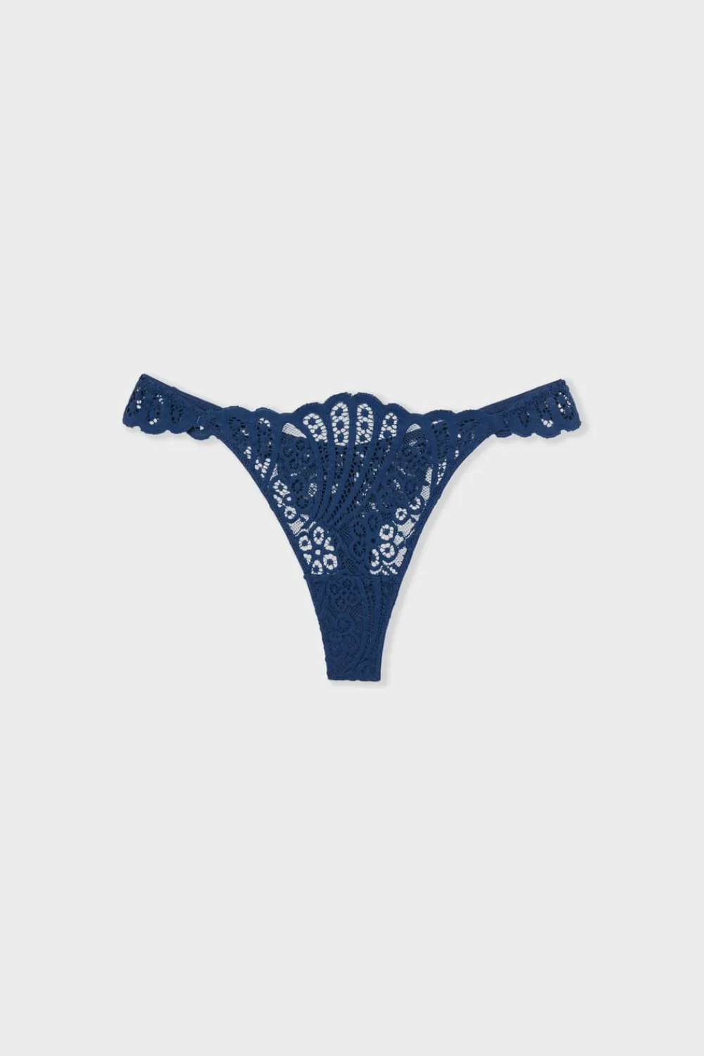 Sale ETAM Tanga de encaje marino