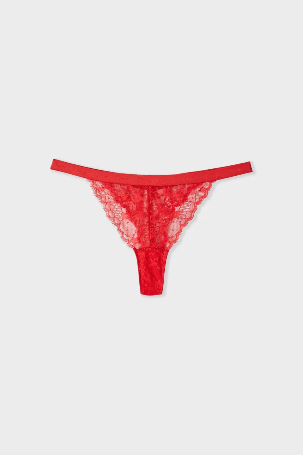 ETAM Tanga de encaje ROJO
