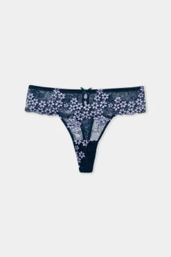 Best ETAM Tanga de encaje AZUL NOCHE