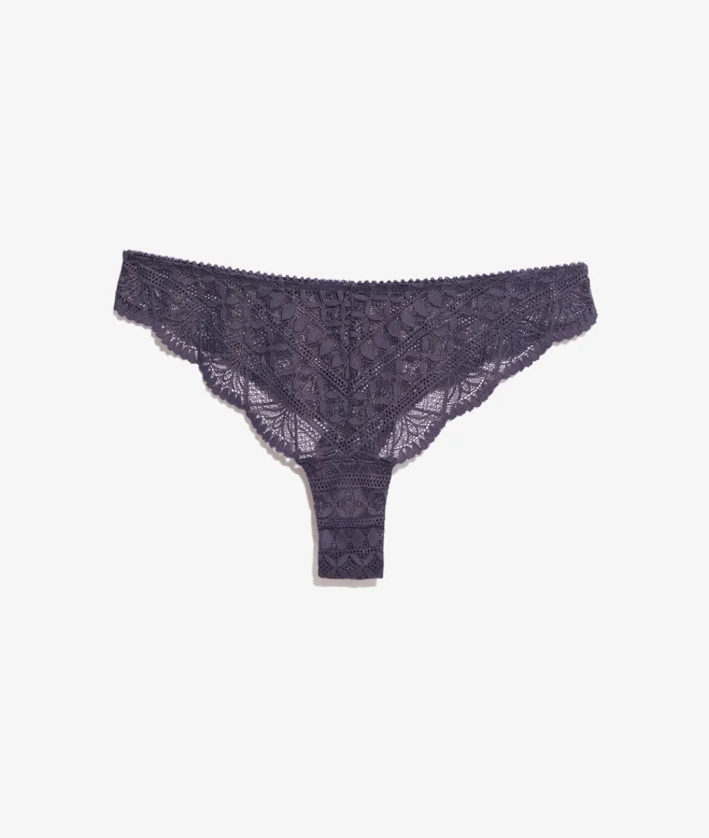 ETAM Tanga de encaje ANTRACITA