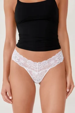 Best ETAM Tanga de encaje BLANCO