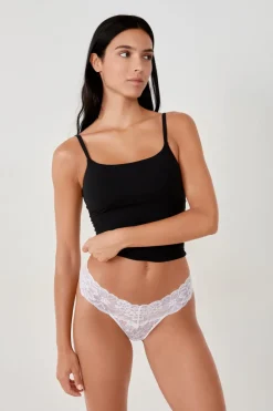 Best ETAM Tanga de encaje BLANCO