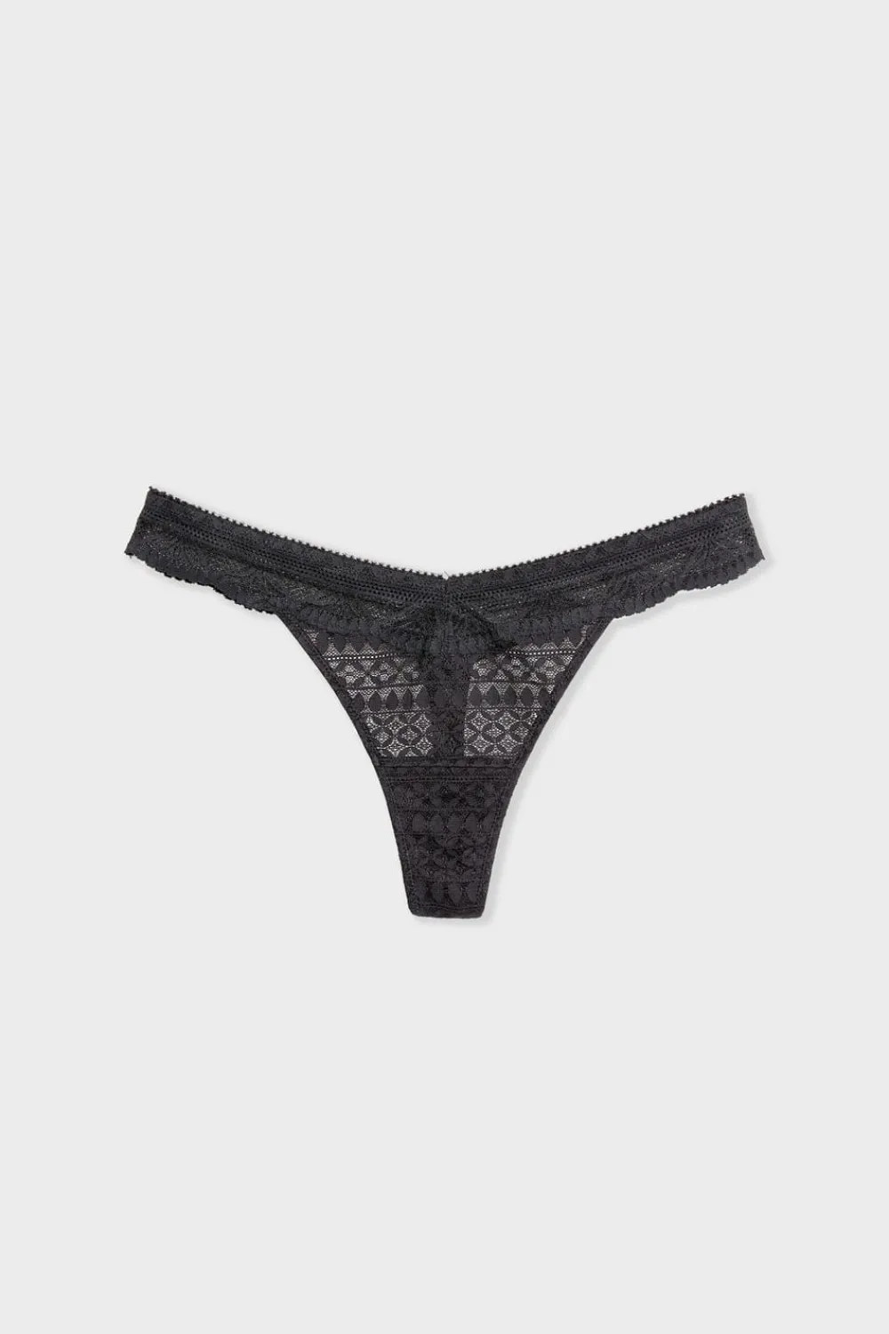 Online ETAM Tanga de encaje NEGRO