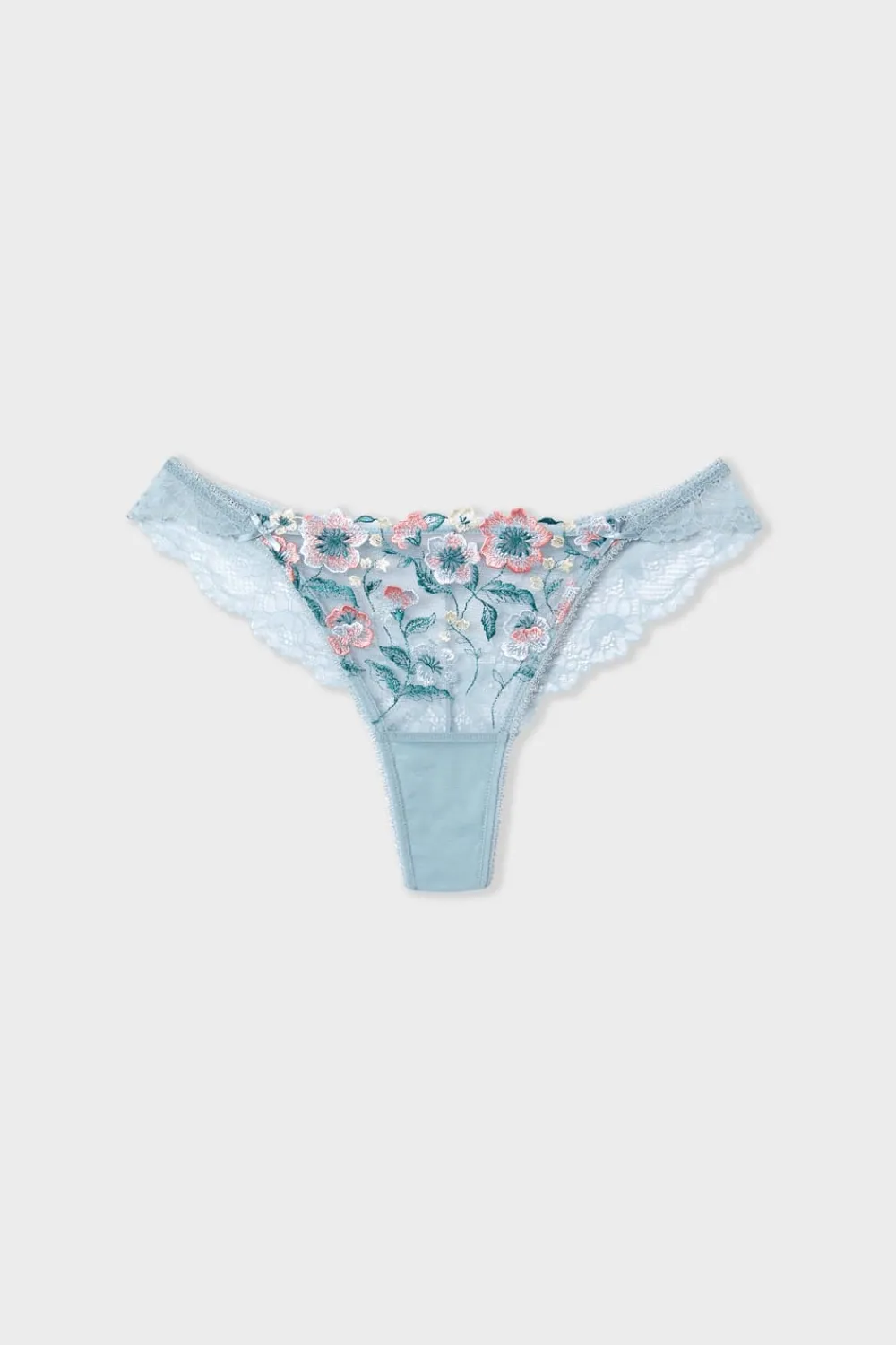 Clearance ETAM Tanga de encaje AZUL CLARO