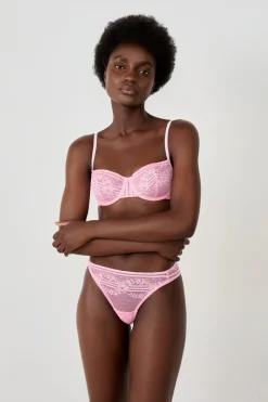 Discount ETAM Tanga de encaje ROSA