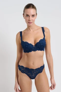 New ETAM Tanga de encaje MARINO