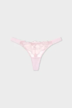 Best ETAM Tanga de encaje ROSA CLARO